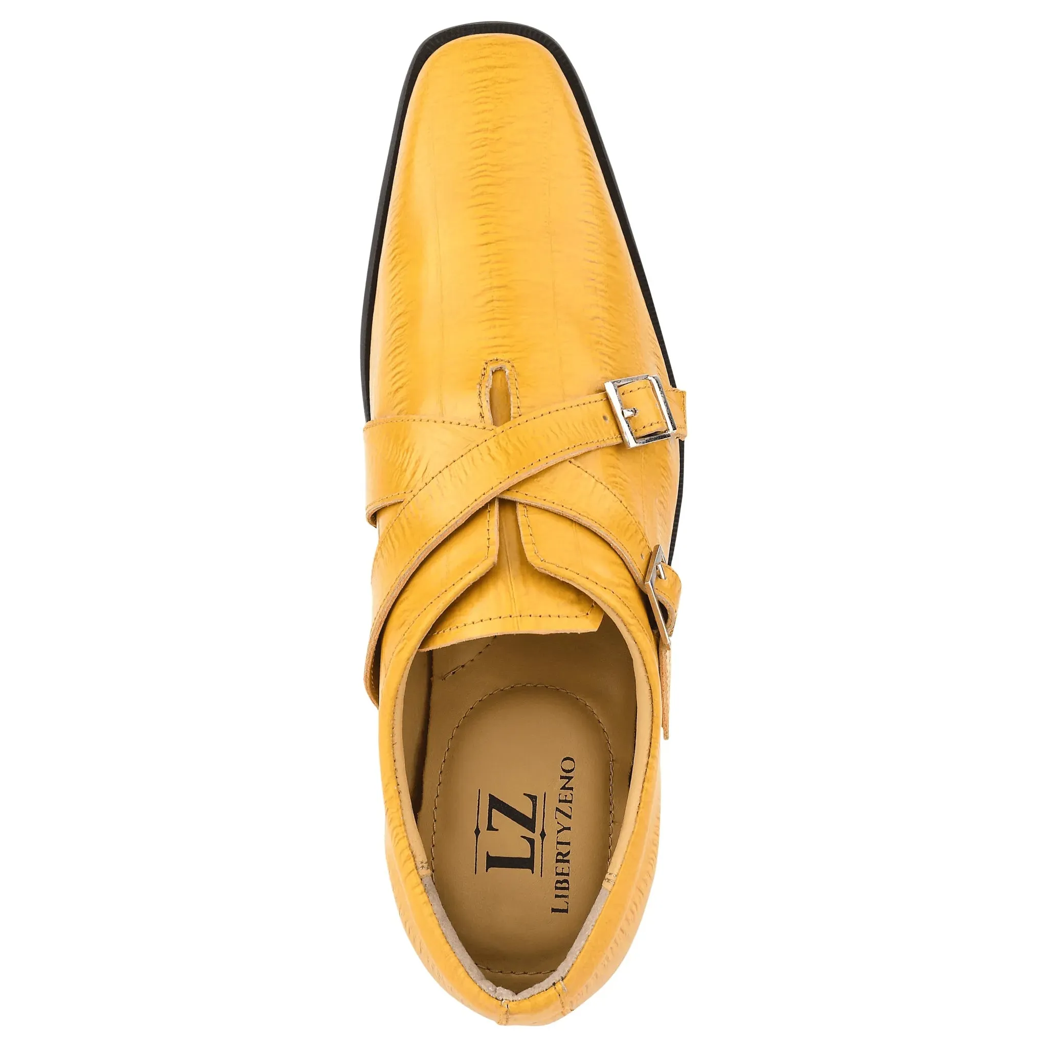DONNA Men's Leather Monk Strap Shoes
