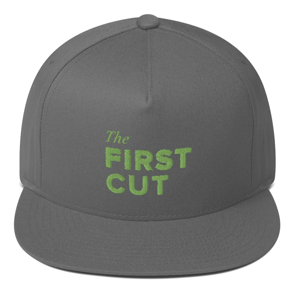 First Cut Golf Podcast Logo Embroidered Flat Bill Hat