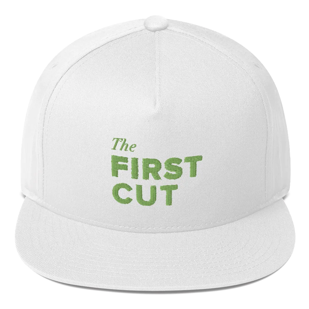 First Cut Golf Podcast Logo Embroidered Flat Bill Hat