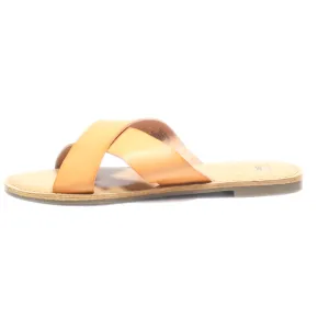 Gap Flat Sandals Leather Brown Colour For Women