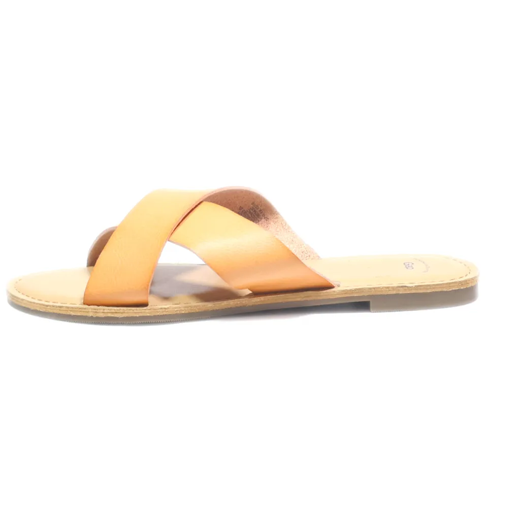 Gap Flat Sandals Leather Brown Colour For Women