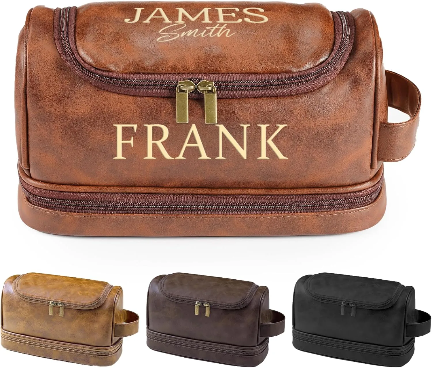 Gifts for Men, Personalized Toiletry Travel Bag, Handcrafted Travel Dopp Kit Gift with Custom Pattern and Text, Unique Men Birthday Gifts Ideas, Boyfriend, Dad