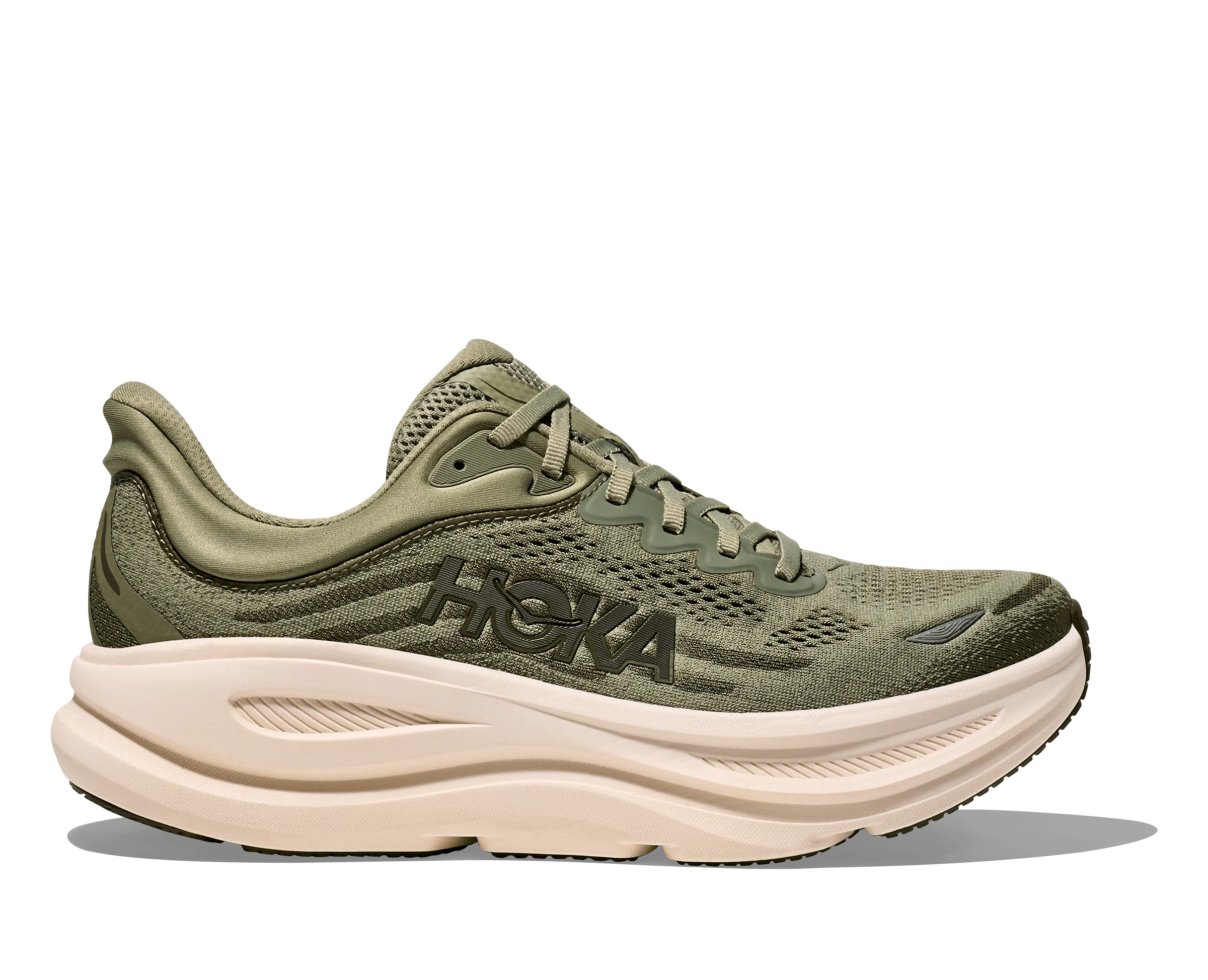 Hoka Men's Bondi 9 Running Shoes- Sea Moss/ Eucalyptus