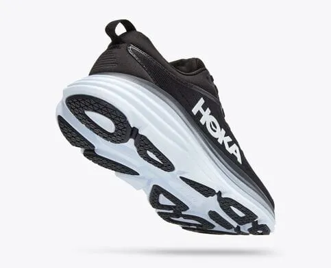 Hoka Women's Bondi 8 Running Shoes- Black/ White
