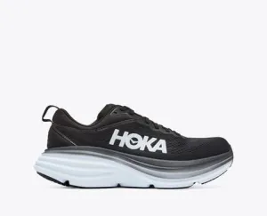 Hoka Women's Bondi 8 Running Shoes- Black/ White