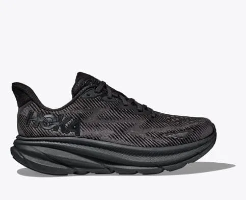Hoka Women's Clifton 9 Running Shoes- Black