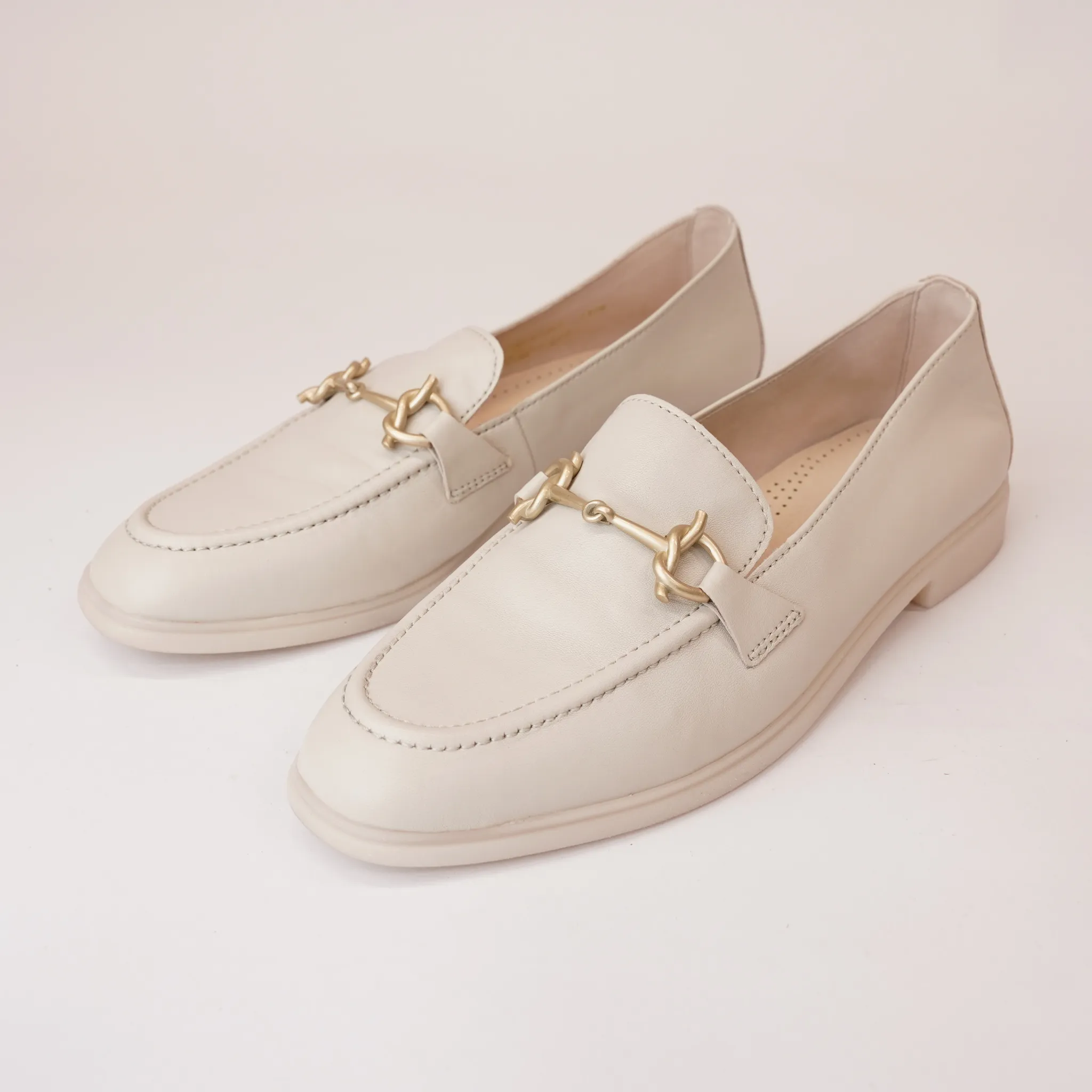Lana Cream Leather Loafers