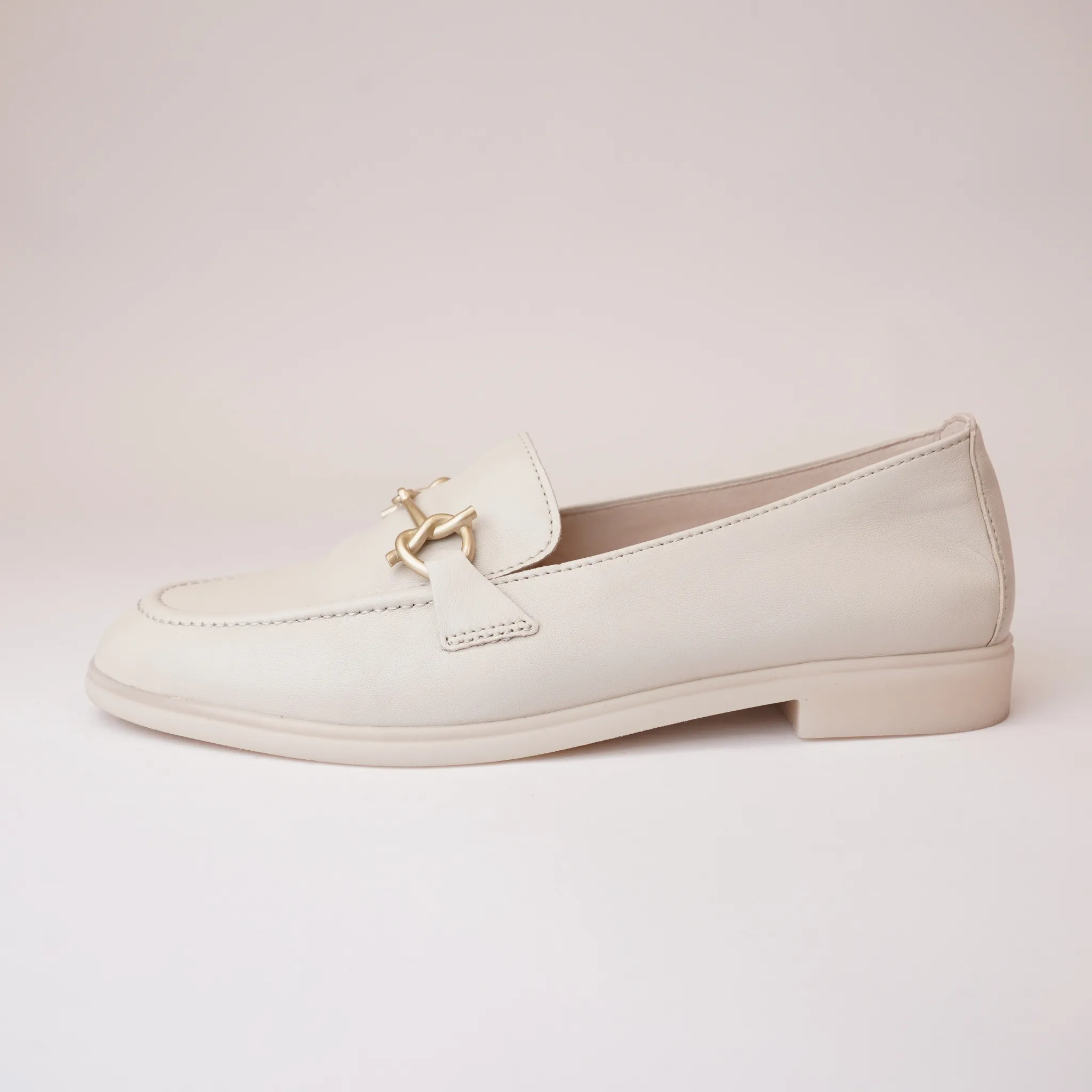 Lana Cream Leather Loafers
