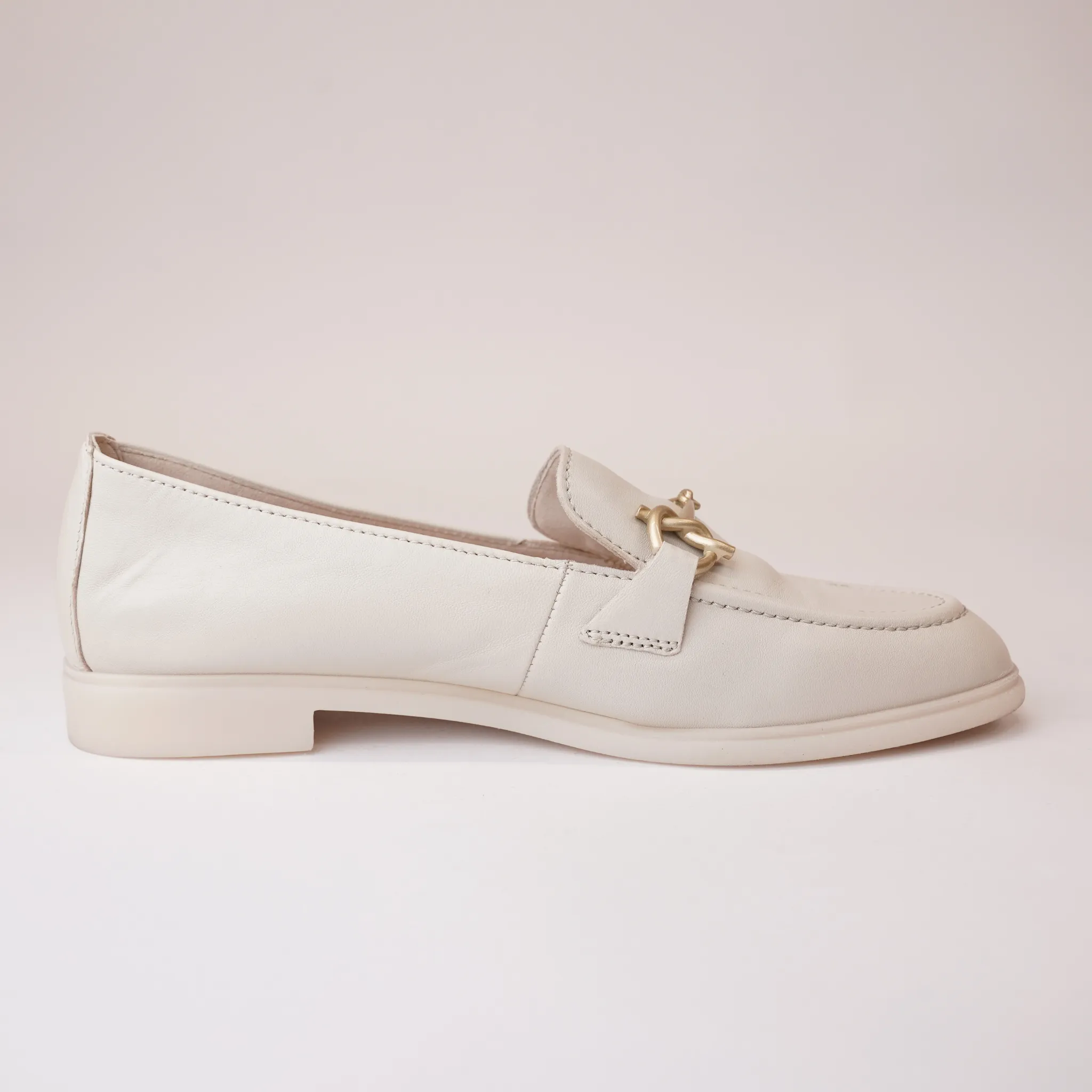 Lana Cream Leather Loafers