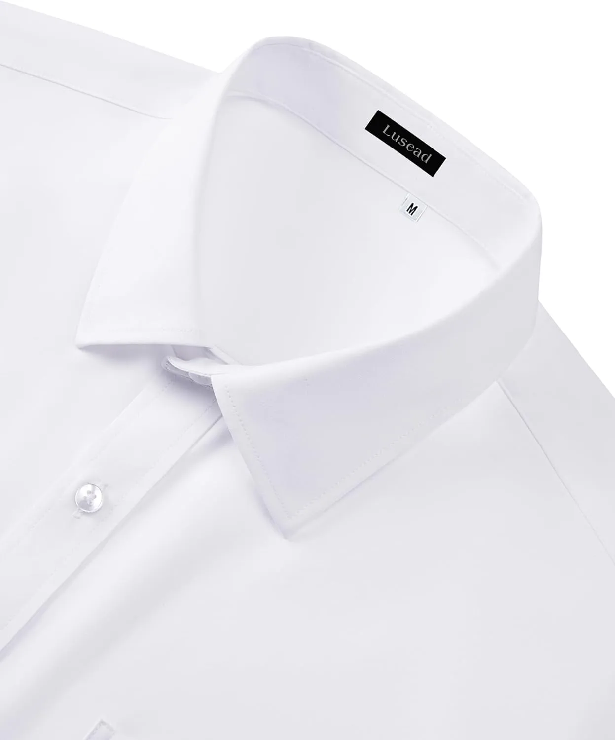 Men's Dress Shirts Long Sleeve Stretch Regular Fit Casual Formal Wedding Wrinkle Free Button Down Shirt with Pocket