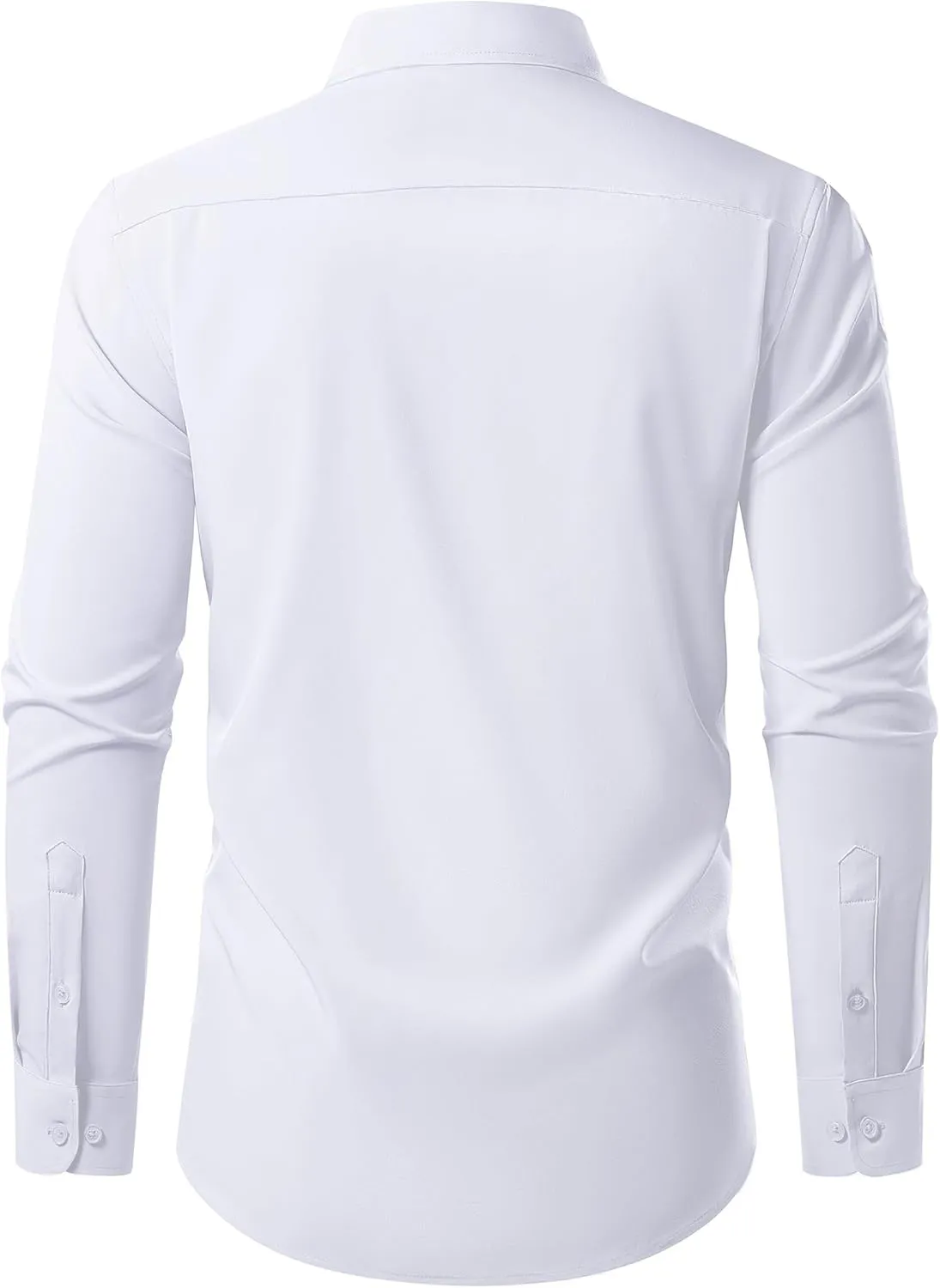 Men's Dress Shirts Long Sleeve Stretch Regular Fit Casual Formal Wedding Wrinkle Free Button Down Shirt with Pocket