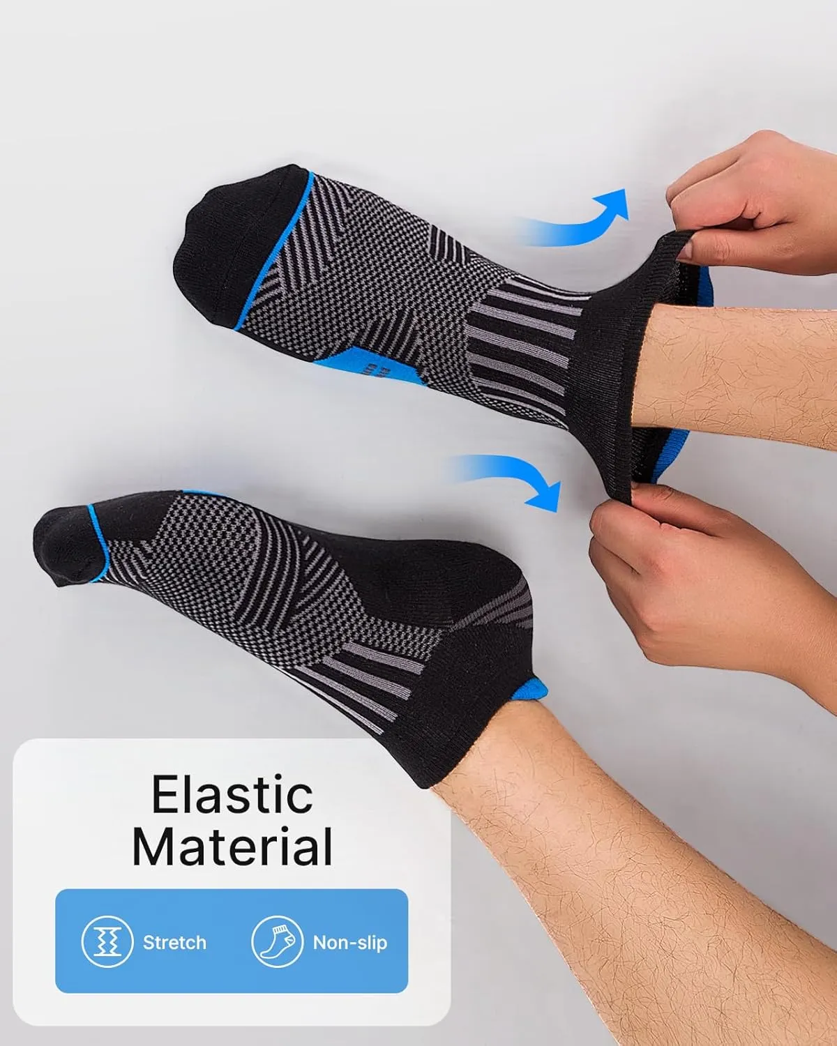 Mens Low Cut Ankle Socks, Moisture Wicking Cotton Casual Short Socks, Breathable ?? Comfy, 6 Pairs