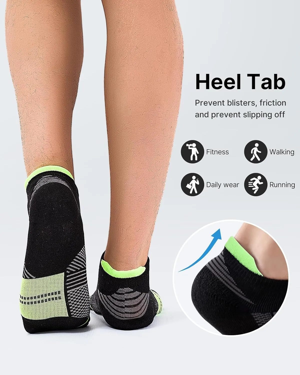 Mens Low Cut Ankle Socks, Moisture Wicking Cotton Casual Short Socks, Breathable ?? Comfy, 6 Pairs