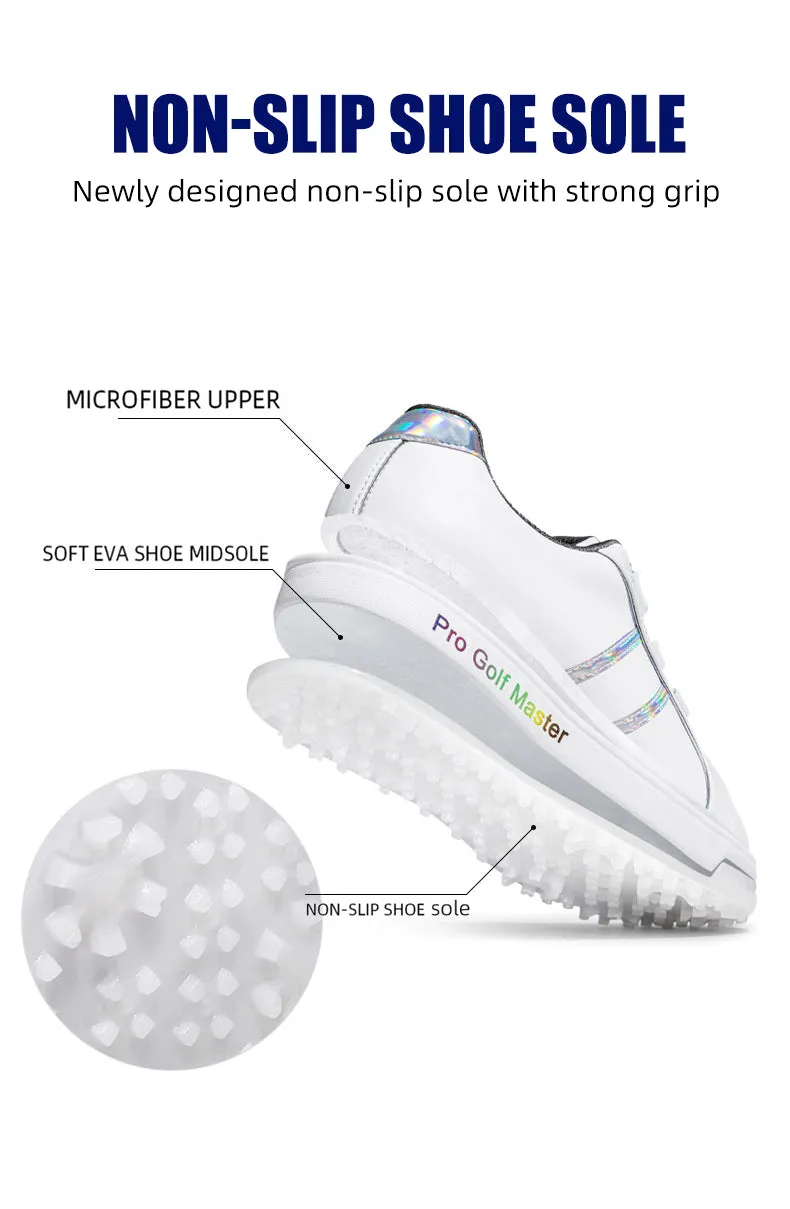MOEYES M22XZ09 new fashion golf shoes 6.5 size spike less waterproof golf shoes