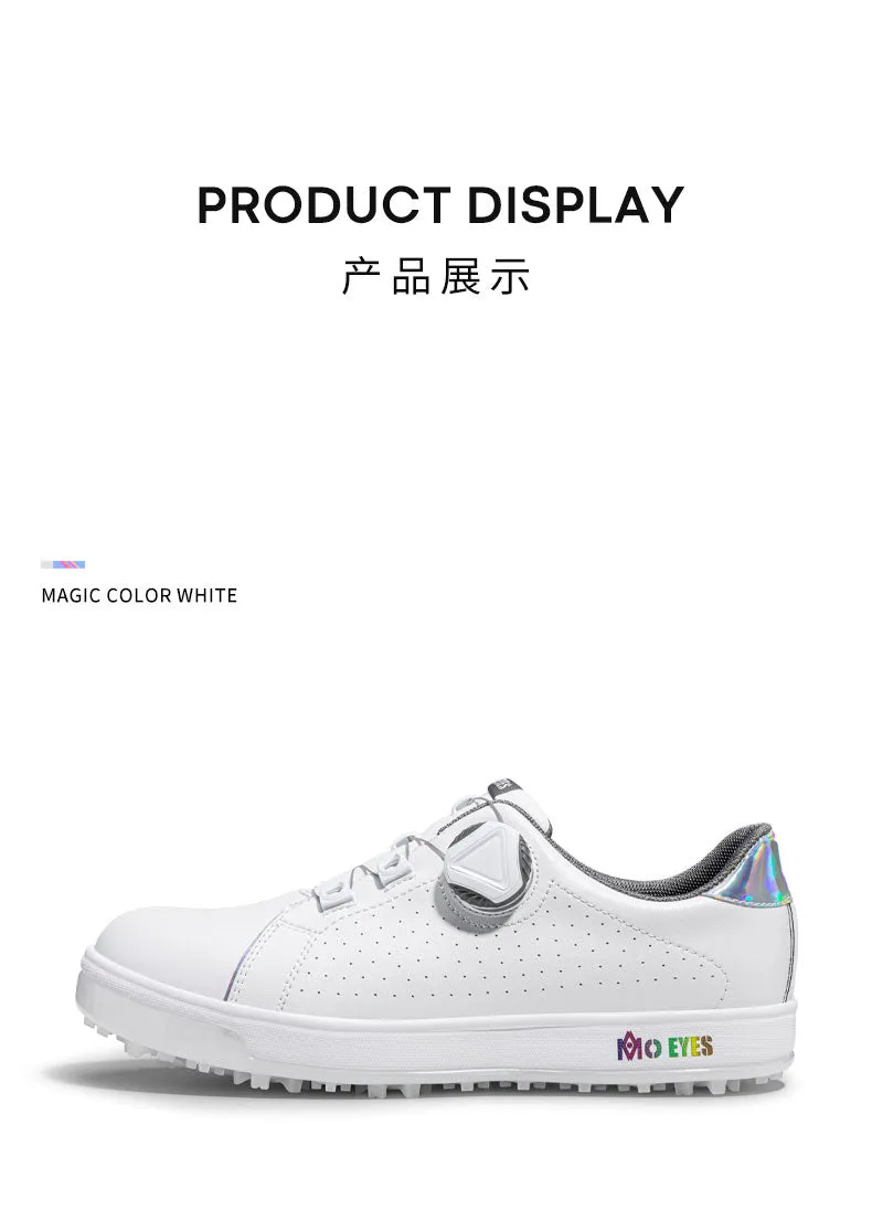 MOEYES M22XZ09 new fashion golf shoes 6.5 size spike less waterproof golf shoes