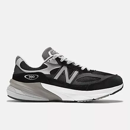 New Balance Women's 990v6 Running Shoes- Black/White