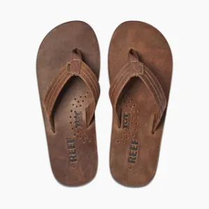 Reef Men's Draftsmen Leather Flip Flop Bronze Brown